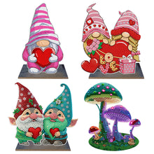 Charger l'image dans la galerie, Gnome-Ornement de bureau en diamant en bois à forage simple face