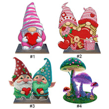 Charger l'image dans la galerie, Gnome-Ornement de bureau en diamant en bois à forage simple face