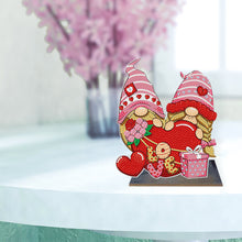 Charger l'image dans la galerie, Gnome-Ornement de bureau en diamant en bois à forage simple face