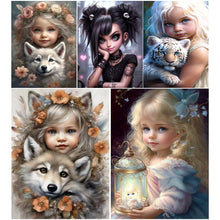 Charger l'image dans la galerie, La vie des animaux de compagnie Fille-Full Round/Square Diamond Painting-30x40cm/40x50cm/50x70cm