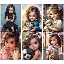 Charger l'image dans la galerie, La vie des animaux de compagnie Fille-Full Round/Square Diamond Painting-30x40cm/40x50cm/50x70cm