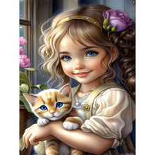 Charger l'image dans la galerie, La vie des animaux de compagnie Fille-Full Round/Square Diamond Painting-30x40cm/40x50cm/50x70cm