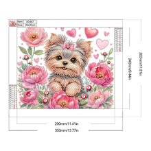 Charger l'image dans la galerie, Fleur Yorkshire Terrier-Peinture diamant spéciale partielle-35x30cm