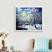 Charger l'image dans la galerie, Scène de neige - diamant rond complet - 35x30cm