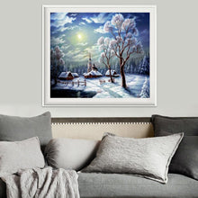 Charger l'image dans la galerie, Scène de neige - diamant rond complet - 35x30cm