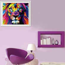 Charger l'image dans la galerie, Lion animal - diamant rond complet - 35x30cm