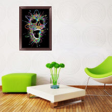 Charger l'image dans la galerie, Crâne - diamant rond complet - 30x40cm