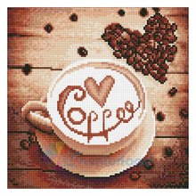 Charger l'image dans la galerie, Café - diamant rond complet - 30x30cm