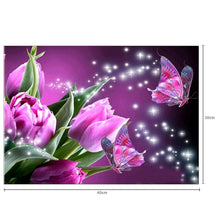 Charger l'image dans la galerie, Fleur de papillon - diamant rond complet - 40x30cm