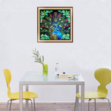 Charger l'image dans la galerie, Paon - diamant rond complet - 30x30cm
