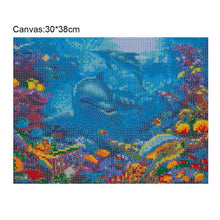 Charger l'image dans la galerie, Dolphin - diamant rond complet - 38x30cm