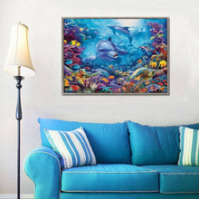 Charger l'image dans la galerie, Dolphin - diamant rond complet - 38x30cm