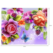 Charger l'image dans la galerie, Papillon de fleur - diamant rond complet - 30x40cm
