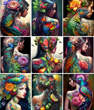 Charger l'image dans la galerie, Personnalité Flower Girl Bird Back-Full Drill Diamond Painting