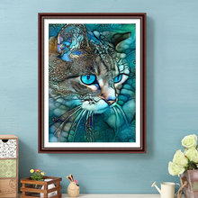 Charger l'image dans la galerie, Chat bleu rond/carré diamant peinture