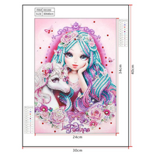 Charger l'image dans la galerie, Strass en cristal de diamant - fille et licorne