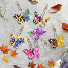 Charger l'image dans la galerie, 6 pcs DIY Diamant Peinture Porte-clés - Papillon