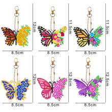 Charger l'image dans la galerie, 6 pcs DIY Diamant Peinture Porte-clés - Papillon