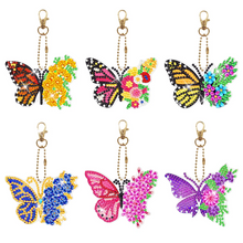 Charger l'image dans la galerie, 6 pcs DIY Diamant Peinture Porte-clés - Papillon