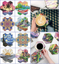 Charger l'image dans la galerie, 7 pièces/ensemble-ciel de nuit-en bois Diamond Coaster