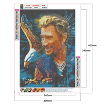 Charger l'image dans la galerie, Johnny halliday -peinture au diamant rond 30*40cm