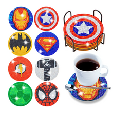 Charger l'image dans la galerie, 8pcs Dessous De Verre Marvel Tasse En Bois Dessous De Verre
