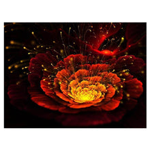 Charger l'image dans la galerie, Fleur rouge - diamant rond complet - 40x30cm