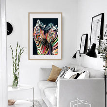 Charger l'image dans la galerie, Zèbres colorés - peinture en diamant complet - 40x30cm