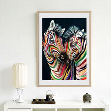 Charger l'image dans la galerie, Zèbres colorés - peinture en diamant complet - 40x30cm
