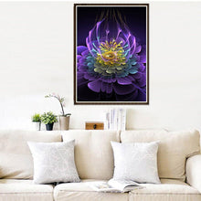 Charger l'image dans la galerie, Fleur fluorescente - diamant rond complet - 30x40cm