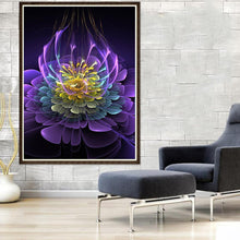 Charger l'image dans la galerie, Fleur fluorescente - diamant rond complet - 30x40cm