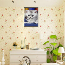 Charger l'image dans la galerie, Chat - diamant rond complet - 40x30cm