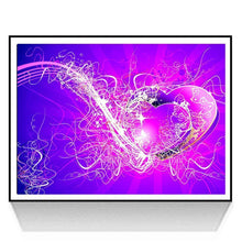 Charger l'image dans la galerie, Double coeur - diamant rond complet - 30x40cm