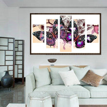 Charger l'image dans la galerie, 5pcs papillon coloré - peinture complète diamant - 95x45cm