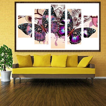 Charger l'image dans la galerie, 5pcs papillon coloré - peinture complète diamant - 95x45cm