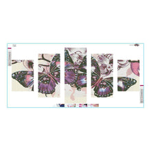Charger l'image dans la galerie, 5pcs papillon coloré - peinture complète diamant - 95x45cm