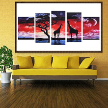 Charger l'image dans la galerie, 5pcs/set giraffe - peinture complète en diamant - 95x45cm