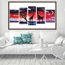 Charger l'image dans la galerie, 5pcs/set giraffe - peinture complète en diamant - 95x45cm