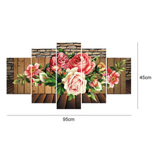 Charger l'image dans la galerie, 5pcs/set flower - peinture en diamant ronde - 95x45cm