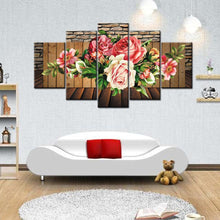 Charger l'image dans la galerie, 5pcs/set flower - peinture en diamant ronde - 95x45cm