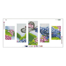 Charger l'image dans la galerie, 5pcs/fleurs de papillon set - peinture complète de diamant - 95x45cm