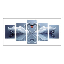 Charger l'image dans la galerie, 5pcs/set swan - peinture en diamant ronde - 95x45cm