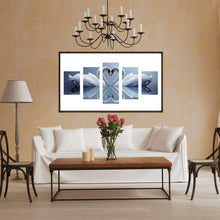 Charger l'image dans la galerie, 5pcs/set swan - peinture en diamant ronde - 95x45cm