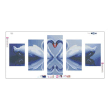 Charger l'image dans la galerie, 5pcs/set swan - peinture en diamant ronde - 95x45cm
