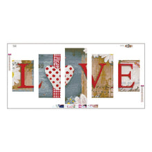 Charger l'image dans la galerie, 5pcs/set love - peinture en diamant ronde - 95x45cm