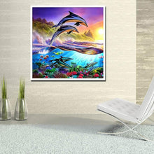 Charger l'image dans la galerie, Dolphin - peinture complète de diamant de perceuse - 30x30cm