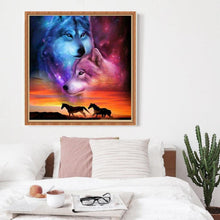 Charger l'image dans la galerie, Loup - diamant rond complet - 30x30cm