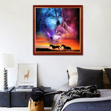 Charger l'image dans la galerie, Loup - diamant rond complet - 30x30cm