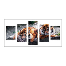 Charger l'image dans la galerie, 5pcs/set 2 tigres - peinture en diamant ronde - 95x45cm