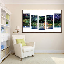 Charger l'image dans la galerie, 5pcs/set waterside city - peinture en diamant ronde - 95x45cm